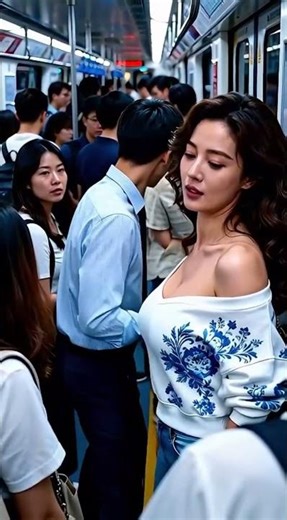 満員電車～通勤 | 地下鉄での気まずい瞬間！No.005 #満員電車 #subway #japan #rushhour #aiart #shorts #tokyo