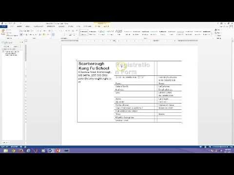 Microsoft Word 2013 Creating Custom Tables for Forms Part One
