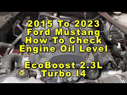 Ford Mustang How To Check Engine Oil Level EcoBoost 23L Turbo I4 2015 To 2023 6th Generation