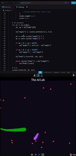 Create a beautiful Snake game by using Python. #python #pythontutorial #snakegame