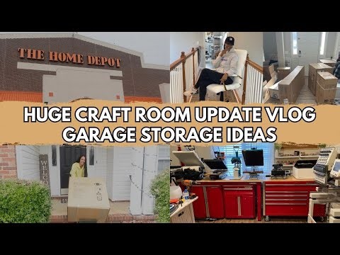 HUGE CRAFT ROOM STORAGE IDEAS USING GARAGE FURNITURE | HOME DEPOT HUSKY TOOL STORAGE PART 1!