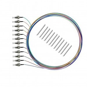 12 Strand Multi-Mode FC OM1 Fiber Optic Pigtails for Fusion Splicing. Includes 12 Fiber Optic Fusion Splice Protective Shrink Sleeves φ2.5-60 mm Long