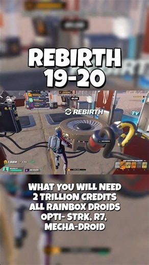 REBIRTH FROM 19 - 20 (WHAT DROIDS ARE NEEDED) #FORTNITE