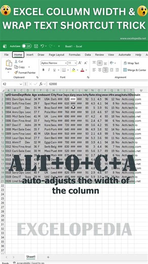 Stop Dragging Columns - Use these Excel Shortcuts #excelopedia #excelshortcuts #learnexcel
