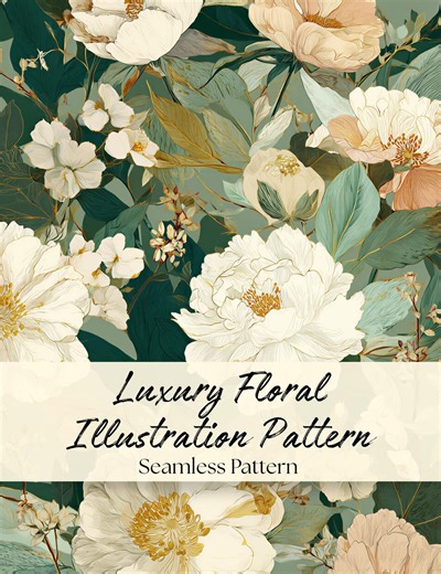 Floral Pattern: Luxury Botanical Digital Paper, Background PNG Image for Crafts, Photo Cards, Scrapbook, Planner, Media Graphics, Packaging. - Etsy