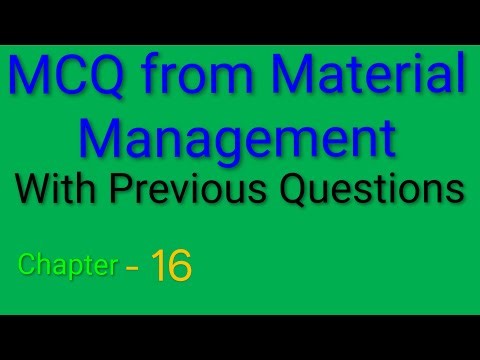 Material Management MCQ (20%) 16 l MCQ from Material Management