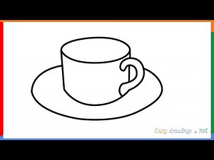 How to draw a Coffee cup step by step for beginners