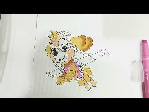 🎨 Coloring Brave and Funny Skye – The Pilot Pup from Paw Patrol! 💖🚁🐶