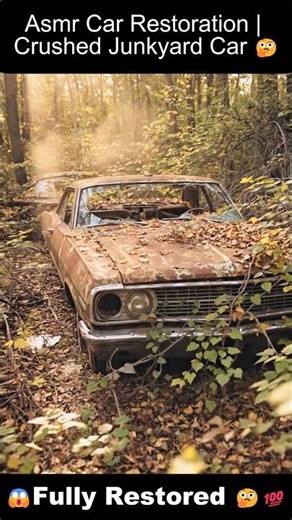 ASMR Car Restoration | Crushed Junkyard Car → Fully Restored #shorts #carrestoration