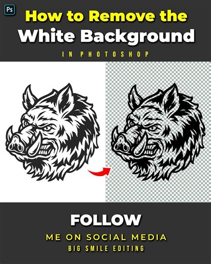 588K views · 5.9K reactions | How to remove the white background on your drawing or logo and make it transparent in photoshop | Big Smile Editing | Facebook