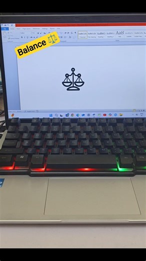 Balance Symbol in Ms Word using Keyboard Shortcut Key #shortcutkeys #msword #shortvideo #windows hu