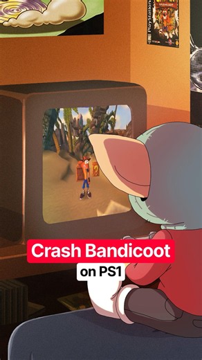 It’s 1996 & you’re discovering Crash Bandicoot on your PS1 🎮🍎 #crashbandicoot #nostalgia #ps1