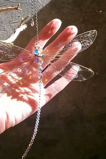 Creative Metal Wing Dragonfly Crystal Suncatcher #Wing #Dragonfly #Crystal #Suncatcher #aliexpress
