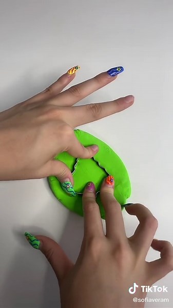 Creative Playdough Art with Colorful Nails