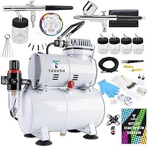 Air Brush Kit with Air Compressor with Airbrush Cleaning Tools Double Action Airbrush for Model Painting Hobby Craft Airbrush Compressor
