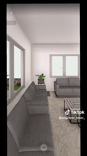 مخطط بيت ريفي ثلاث غرف 90 متر بتصميم 3D