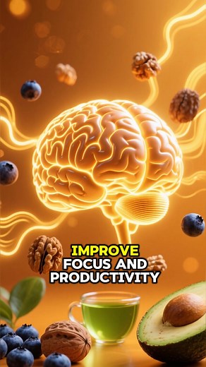 Foods That Improve Focus & Productivity Naturally 🧠💡 Fuel your brain with foods that enhance focus, memory, and productivity naturally! 🧠✨ Eat smarter, work better, and stay sharp all day. 🌿💡 #BrainBoost #FocusFoods #Productivity #HealthyEating #Wellzy #MindPower #NutritionTips #SmartEating #WellnessJourney #BrainHealth #ViralShorts #HolisticHealth | Wellzy