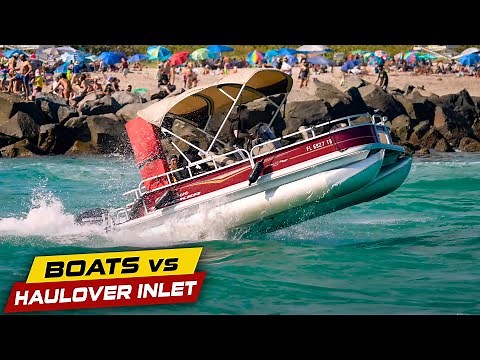 PONTOON LAKE BOAT GOES TO HAULOVER INLET! | Boats vs Haulover Inlet