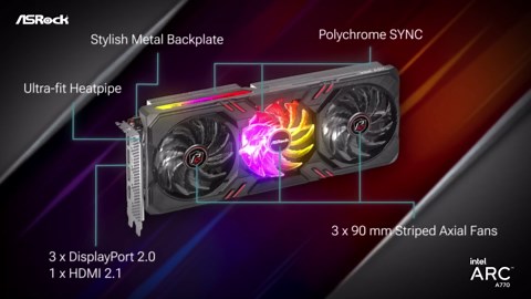 ASRock Intel Arc A380 Low Profile 6GB GDDR6 96-bit DisplayPort HDMI 0dB Silent Cooling 8K 7680 x 4320 Graphics Card PCI Express4.0 Dual Fan