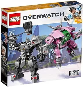 LEGO Overwatch D.Va and Reinhardt 75973 Mech Building Kit with Popular Overwatch Character Minifigures and Buildable Rocket Hammer (455 Pieces)