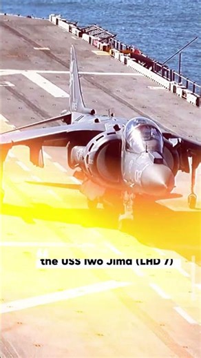 A AV-8B Harrier assigned to the Marine Attack Squadron (VMA) 223 “Bulldogs”, land on the flight deck