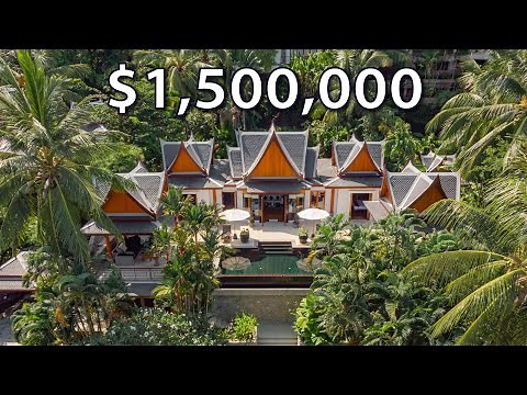 Touring a THAI-STYLE $1,500,000 LUXURY Sea View Villa | Embedded in Nature