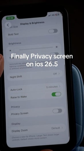 Iphone privacy screen on ios 26.5 #iphone #iphonetipsandtricks #iphonetip #iphoneupdates