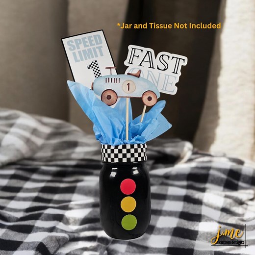 Fast One DIY Centerpiece for Birthday Party Racing Decor Fast One Vintage Race Car First Birthday Racing Car Blue Centerpiece Party - Etsy