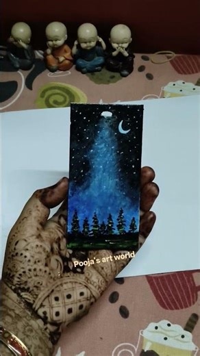 #youtube #art #painting #nightsky #paintingtutorial #skypainting #artwork #moon #shorts #tree