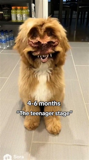 3 phases of having a dog 1.🐶 2.🦖 3.🐕 #labradoodle #puppy
