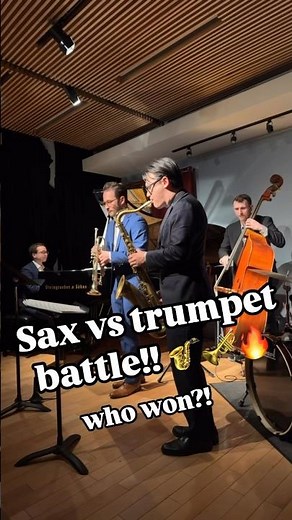 Sax vs. Trumpet battle…who won?! #jazzband #jazz #saxophone #trumpet