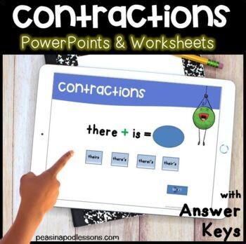 Contractions Anchor Chart Poster Worksheets Grammar Games Review Fun Tpt ELA