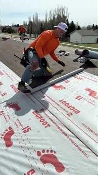 Rolling out synthetic felt #roofing #construction #bluecollar #construction #satisfying #automobile