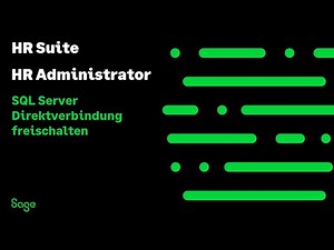 HR Suite (Deutschland) - HR Administrator - SQL Server Direktverbindung freischalten