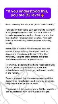 Advanced English News 📰 | B1 Reading Practice (1 Minute)