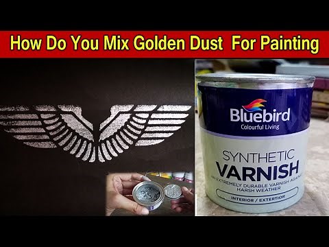 How to use Golden dust Metallic Powder for Painting | How to make Gold colour for Canvas printing