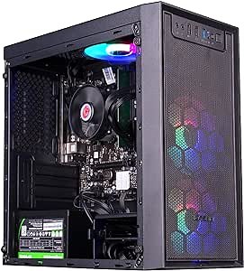IPASON - Gaming Desktop - A8 7680 (4 Core up to 3.8GHz) - AMD Radeon R7-240GB SSD - 8GB DDR3 RAM- 550W PSU - Windows 10 Home - RGB Fans - Gaming PC (A8 7680 8G 240G SSD)
