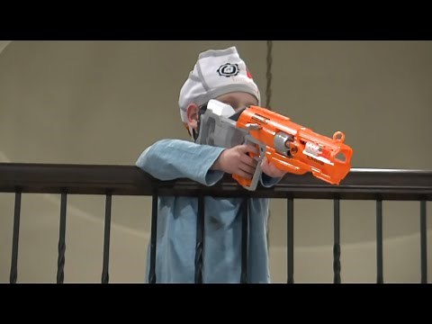 War Games! Dad vs Son Toy War & Nerf Blaster Gear Test! KidCity