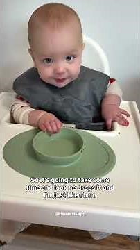 The struggle of babies picking up solids when they first start eating!