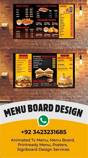 Restaurant Menu Board Design DIY Digital Menu Boards & Animated Video Menus for Takeaways