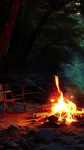 River & Fire Sounds 🔥🌊 Nature Ambience for Sleep & Study