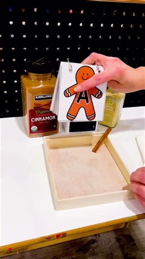 ✨ Create your own gingerbread sensory writing tray! This festive activity is a favorite for