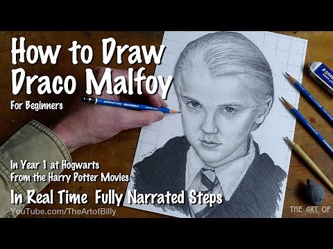 How to Draw Draco Malfoy's Portrait from Harry Potter in Year 1 at Hogwarts for Beginners