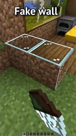 Minecraft Fake wall…🤯(World's Smallest Violin) #minecraft #shorts