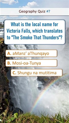 Victoria Falls | Natural Wonders | The Smoke That Thunders 🌊⚡️ | Geography Quiz