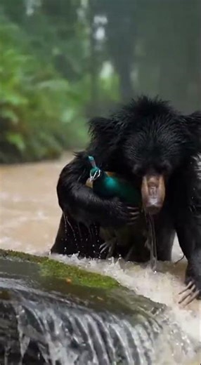 Unlikely Heroes: Sloth Bear's Heartwarming River Rescue