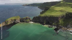 Carrick a Rede - Rope Bridge 4K Cinematic Drone Footage05 - Northern Ireland - UK