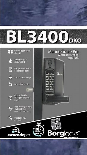 BL3400 DKO ECP #accesscontrol #lock #code #combination #handles #tools #keypad #metalgate #gate