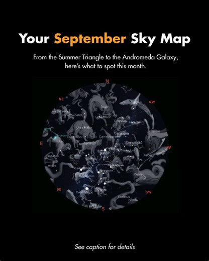 September's night sky is full of familiar friends and a few new arrivals this month. Here’s what to look for: ✦ Aries is just starting to peek into view. ✦ Pisces, Aquarius, Capricornus, and Sagittarius shine along the ecliptic. The Moon will pass through them this week: Sept 4–5 in Capricornus, Sept 6 in Aquarius, and Sept 7–9 in Pisces. ✦ There’s still time to catch Libra and Scorpius before they slip away for the season. ✦ Boötes is hanging on with its bright orange star Arcturus, one of the 