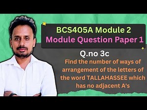BCS405A Module 2 |Model Question Paper 1 (Q. 3c) |Discrete Mathematics |Permutations & Combinations